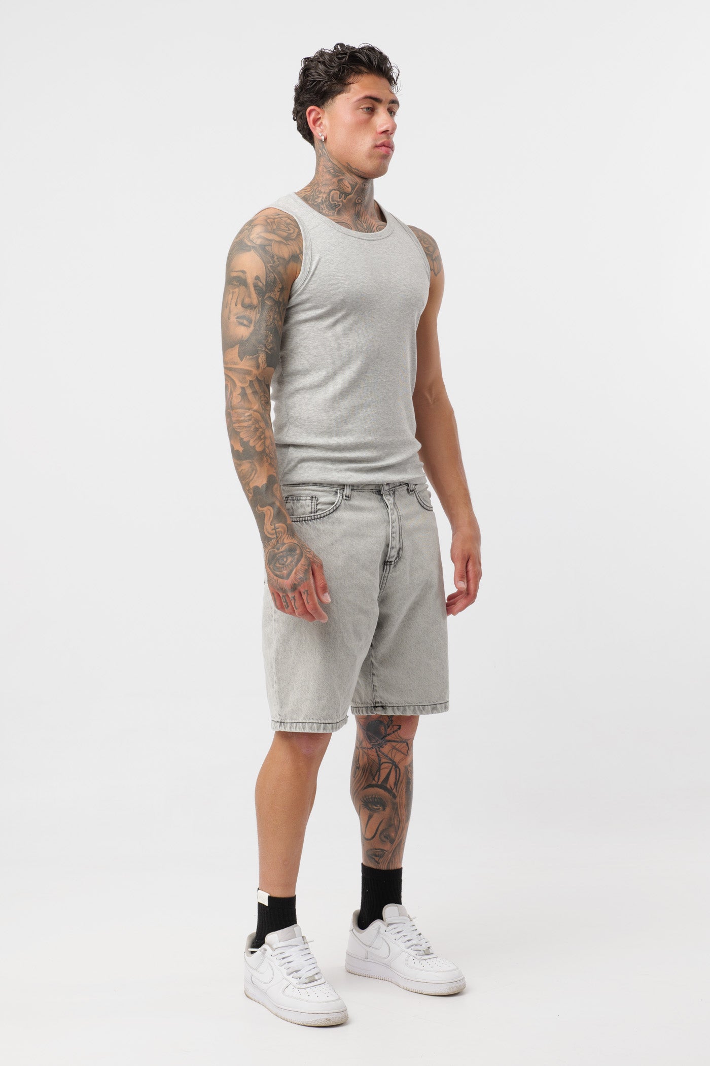 Camiseta de canalé Gris