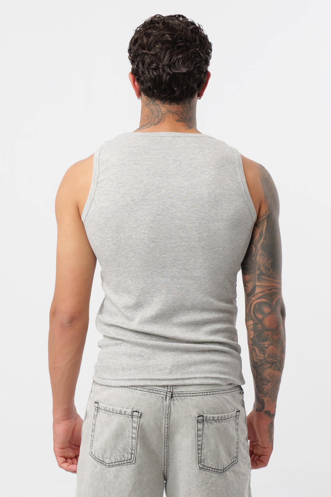 Camiseta de canalé Gris