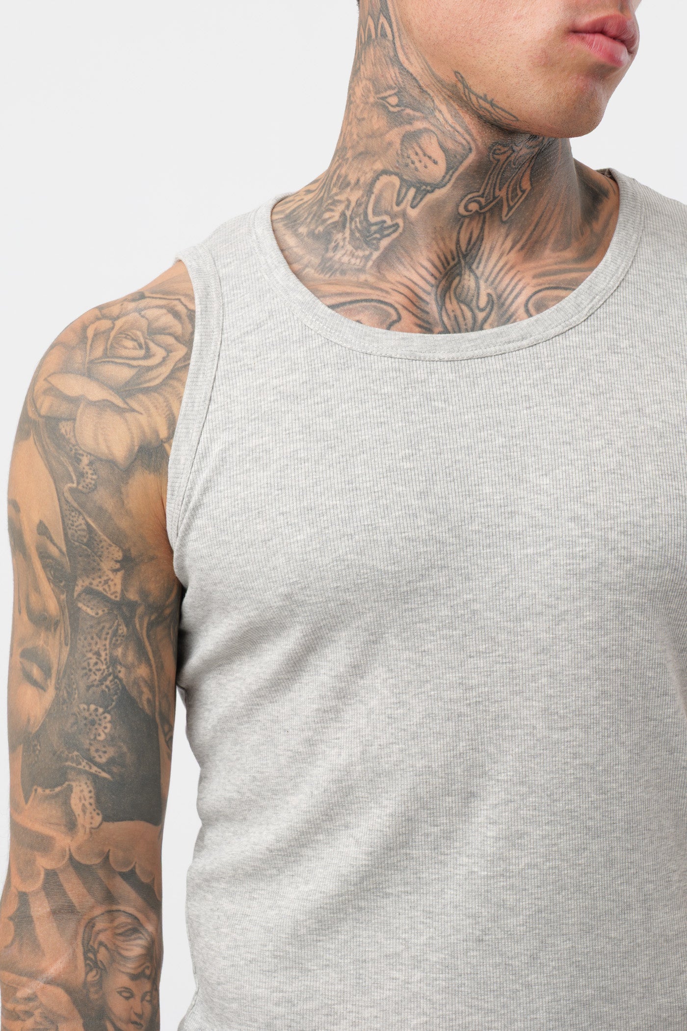 Camiseta de canalé Gris