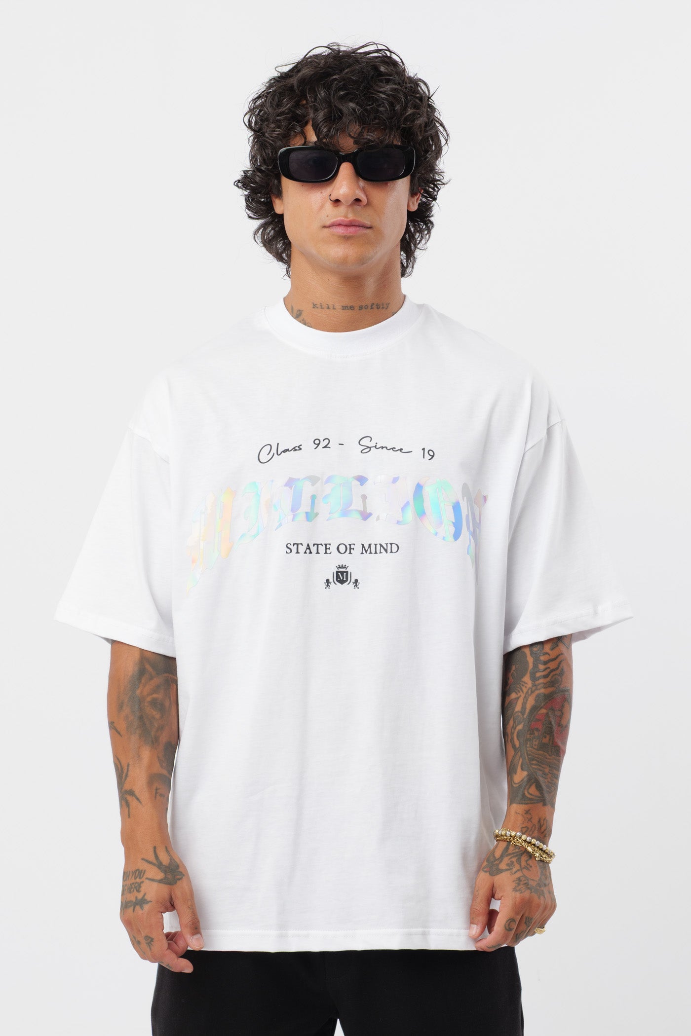 Camiseta blanca holográfica