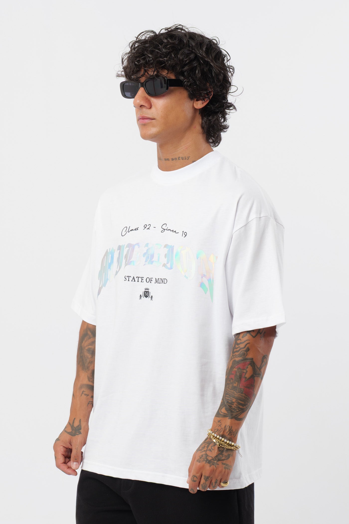 Camiseta blanca holográfica
