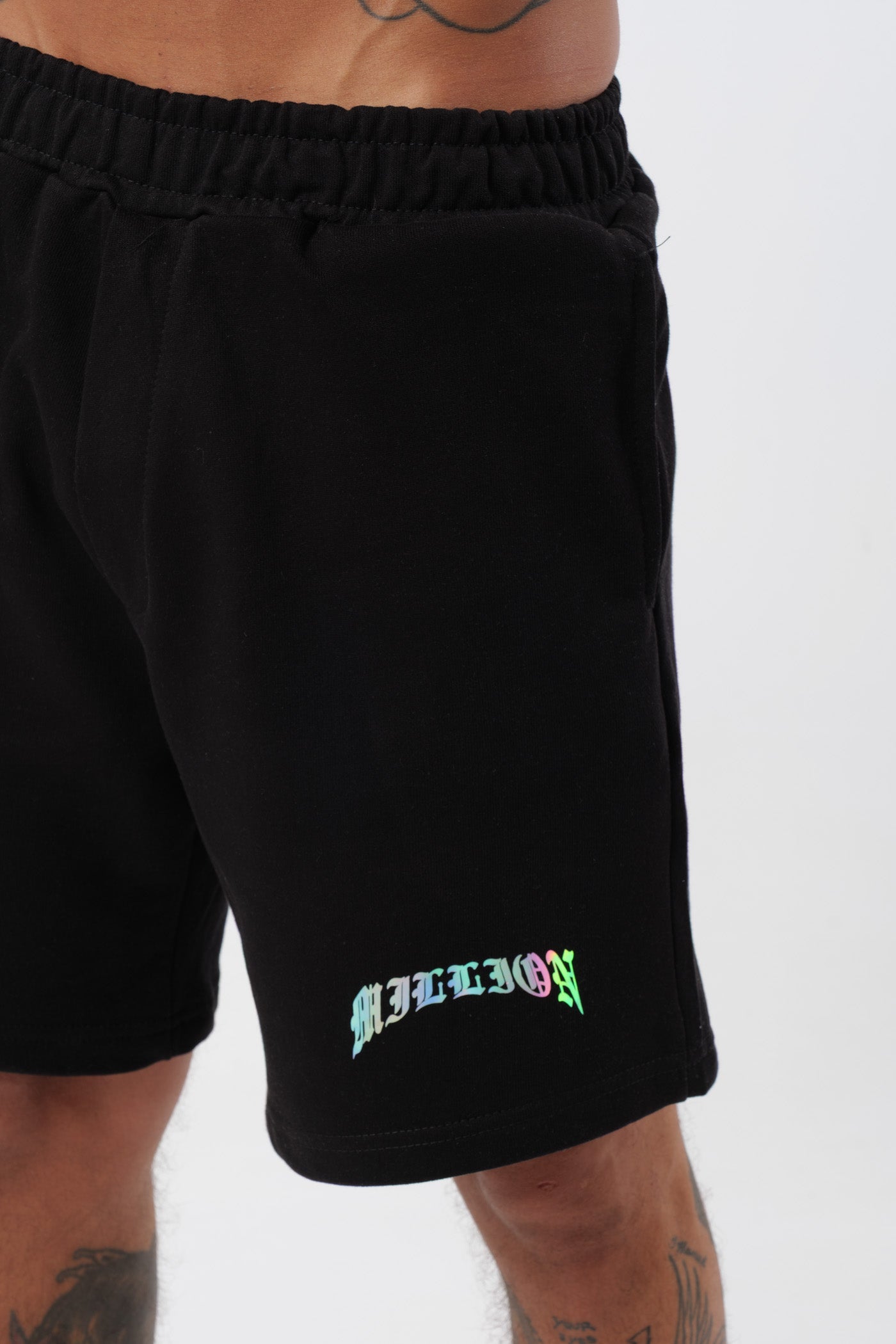 Pantalón corto holográfico negro