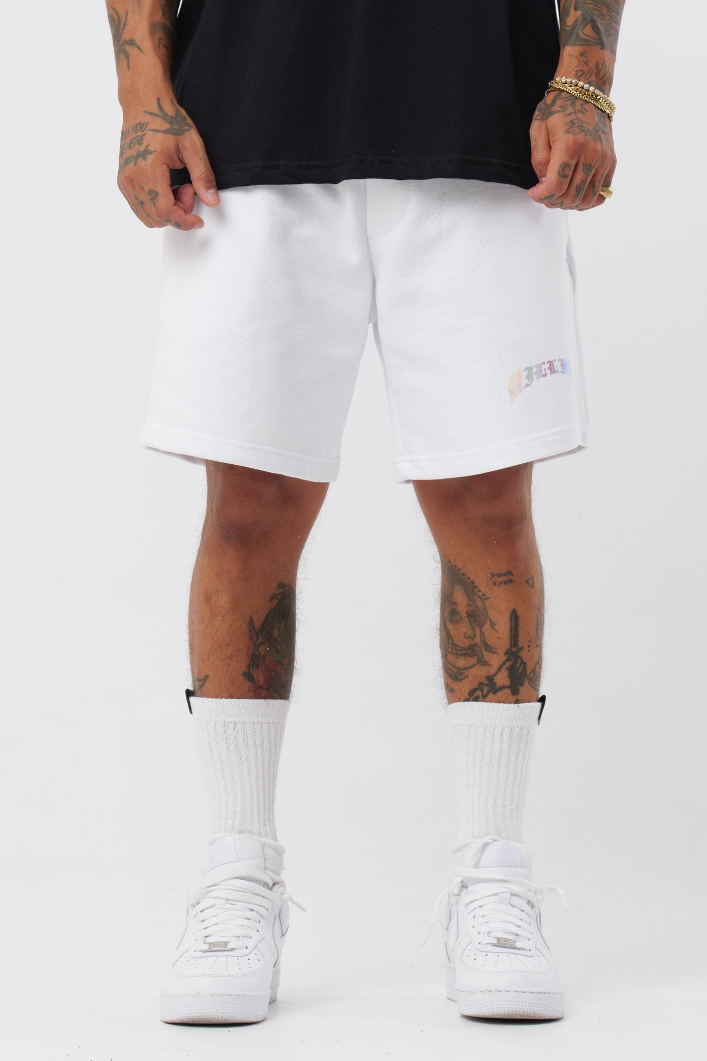 Pantalón corto holográfico blanco