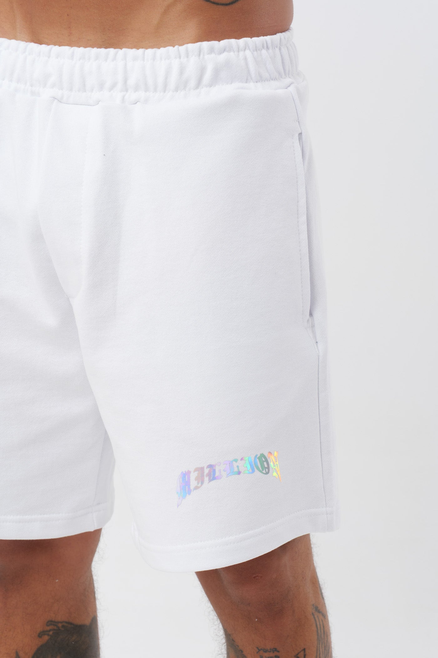Pantalón corto holográfico blanco