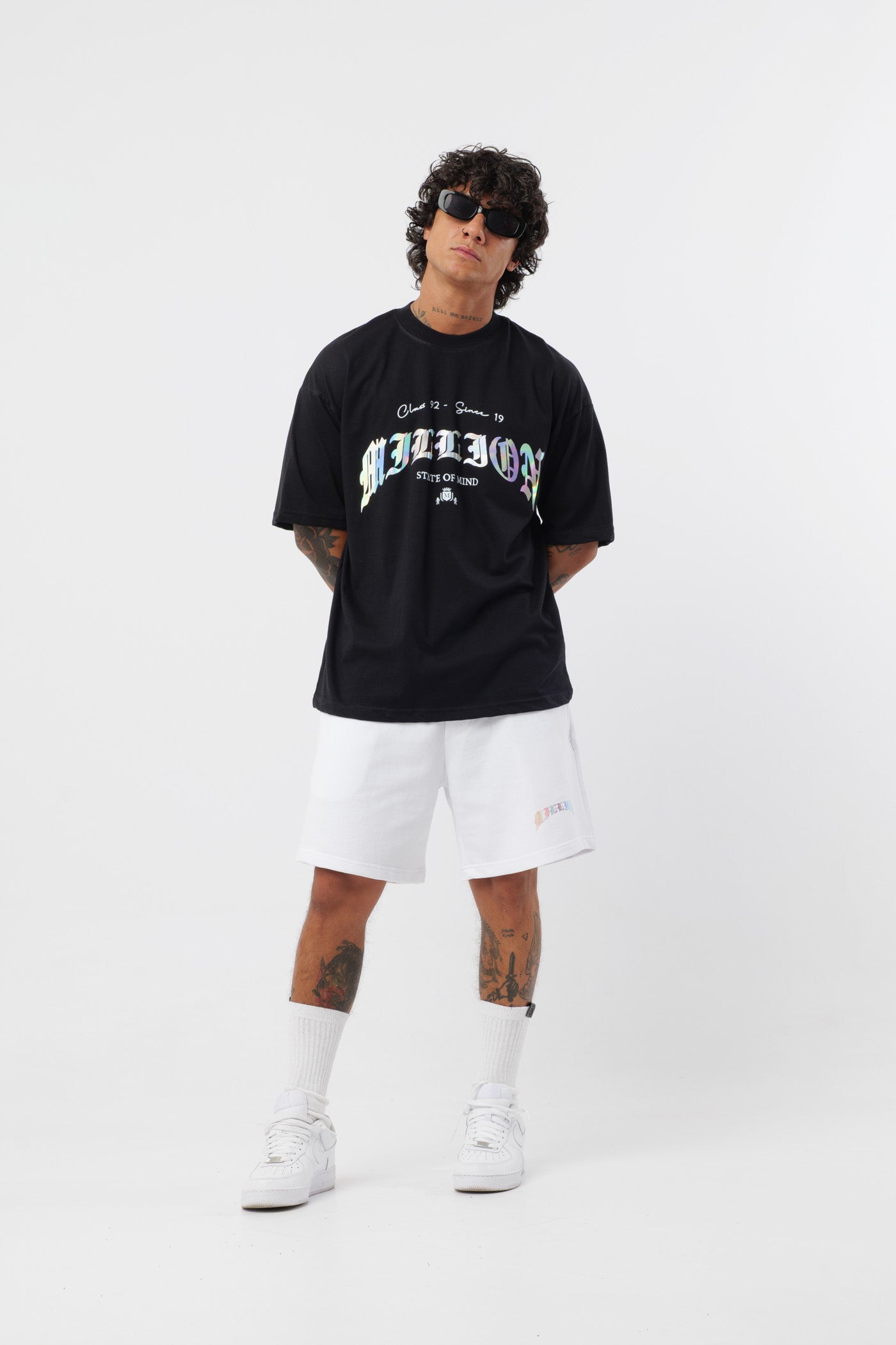Pantalón corto holográfico blanco