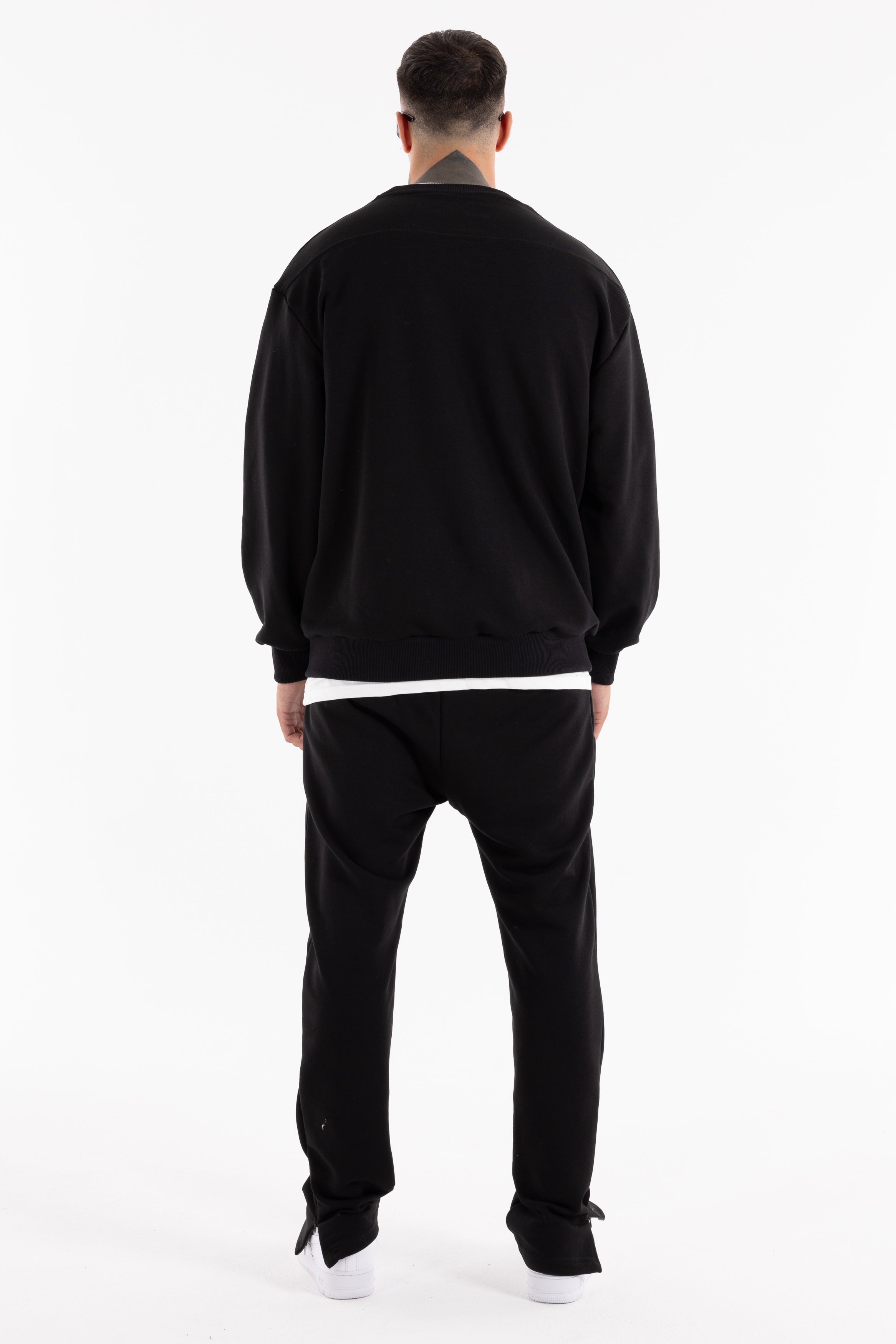 Sudadera Blanca Cortar Negra