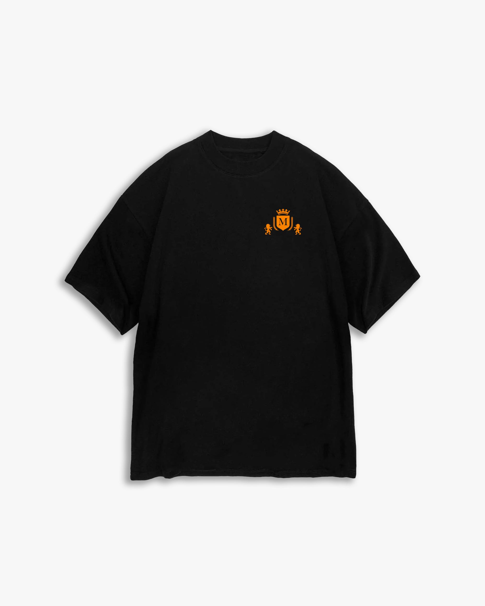 Camiseta Logo Negra Naranja Flúor