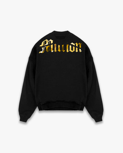 Sudadera Crewneck Gold Cortar Negra