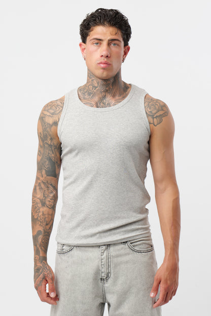 Camiseta de canalé Gris