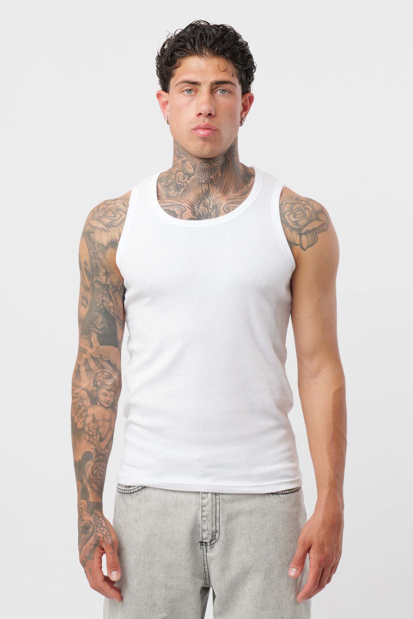 Camiseta de canalé Blanca