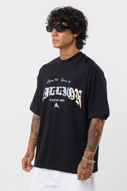 Camiseta negra holográfica