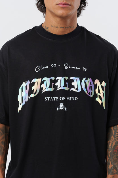 Camiseta negra holográfica