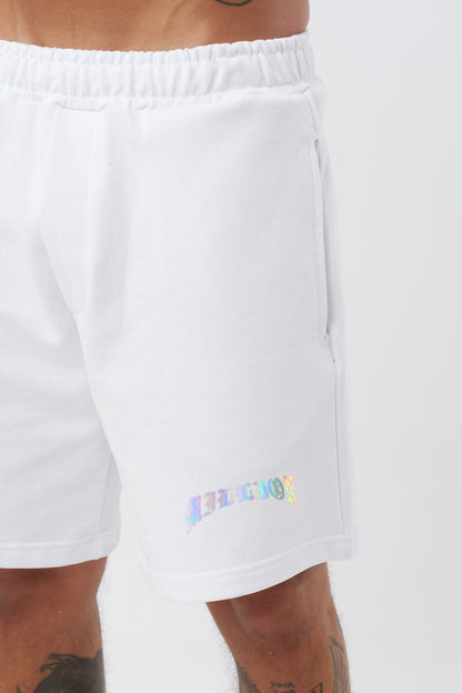 Pantalón corto holográfico blanco